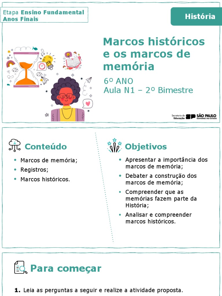 Aula 1 - História e Os Marcos de Memória | PDF | Monumento | Memória