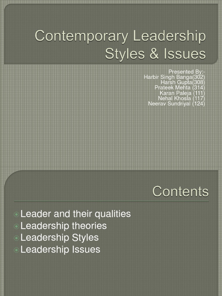 Contemporary Leadership Theories Explained | PDF | Transformational ...