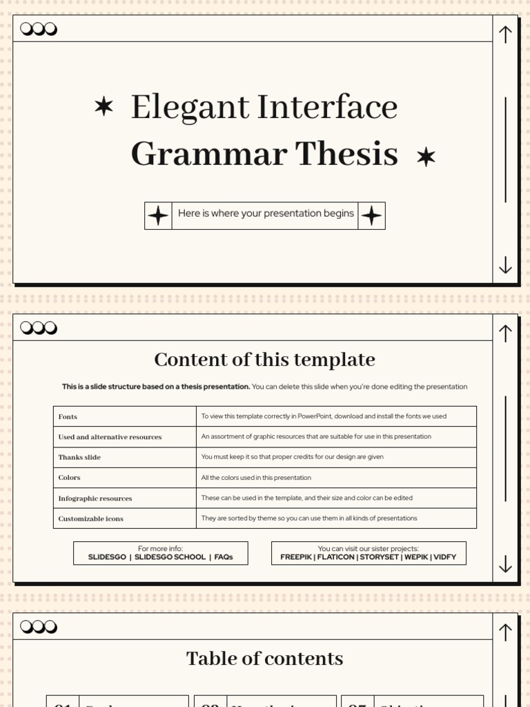 elegant interface grammar thesis by slidesgo