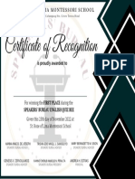Green White Modern Square Ceremony Award Certificate