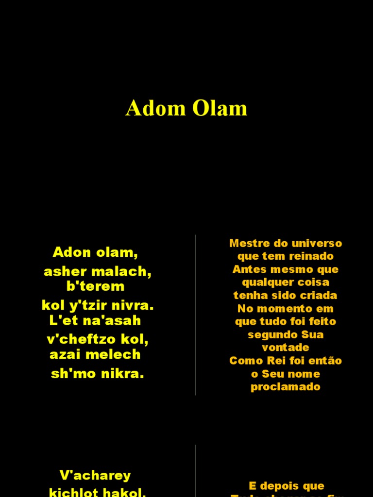 Adom Olam | PDF