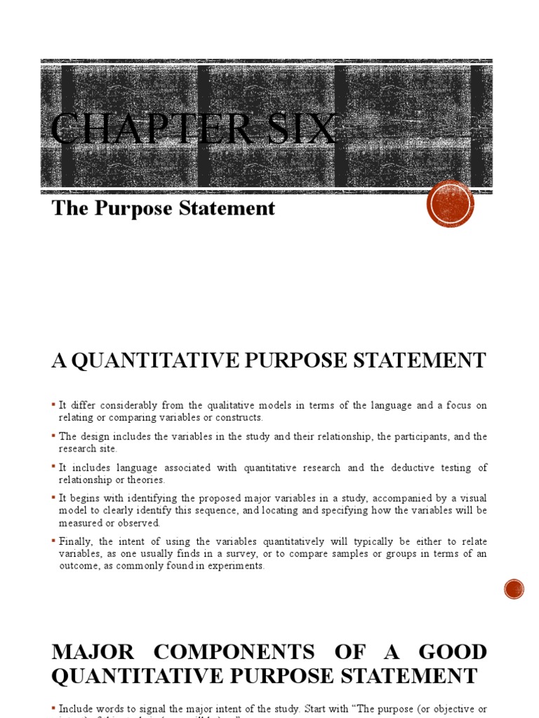 Crafting Quantitative Purpose Statements | PDF | Quantitative Research ...