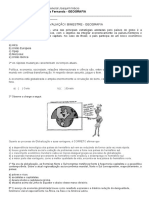 Avaliação I Bi - 8 Ano Geo