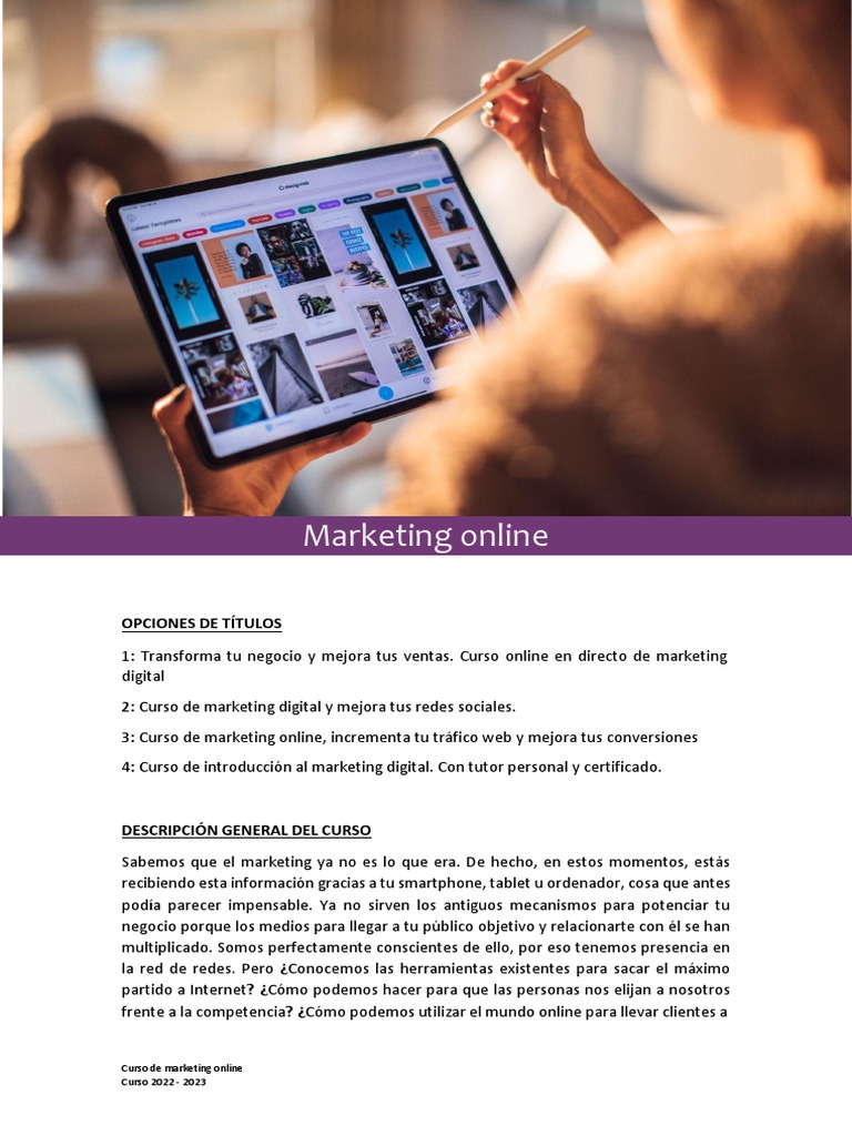 Curso de Marketing Digital 2022-2023 | PDF | Marketing | Informática