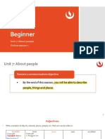 Beginner: Unit 7: About People Online Session 1