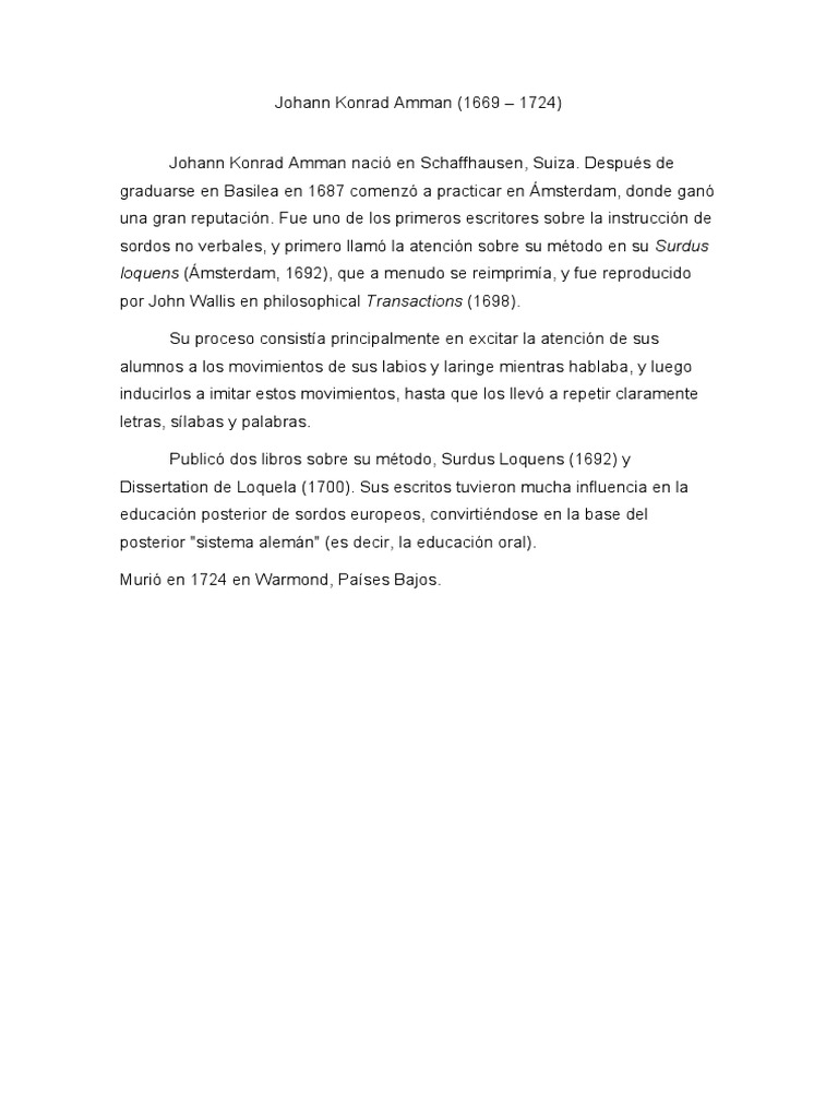 Johann Konrad Amman PDF