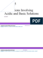 8.4 & 8.5 Calculations Involving Acidic & Basic Solutions