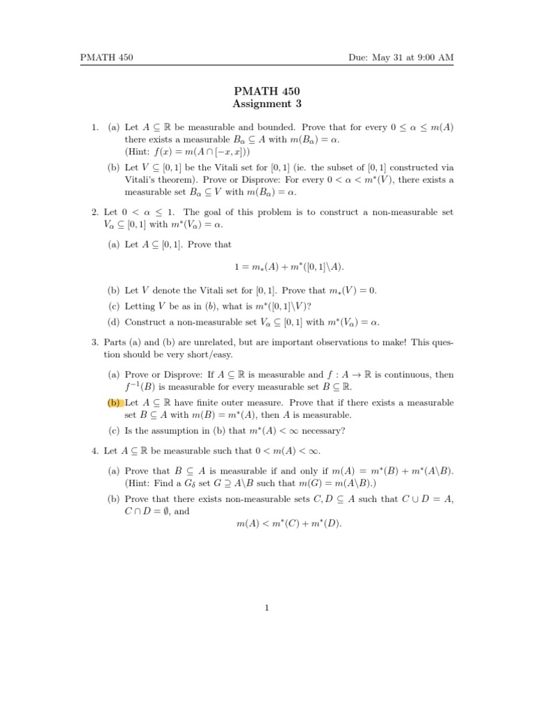 Pmath 450A3 | PDF