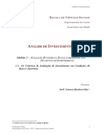 Avaliação de Investimentos em Condições de Risco e Incerteza