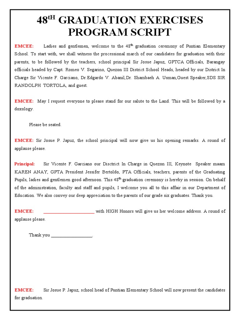 48th Graduation Ceremony Program | PDF