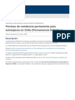 Permiso de Residencia Permanente para Extranjeros en Chile (Permanencia Definitiva)