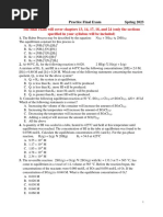 Practice Final Exam - CHEM102 - Spring 2023