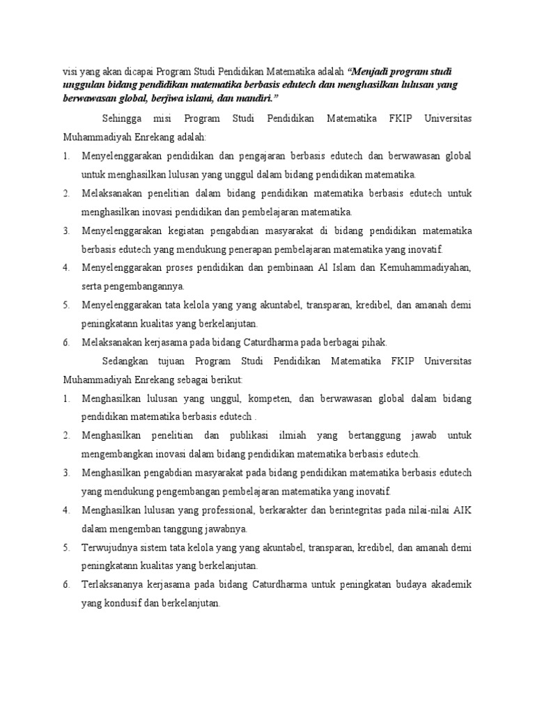 Program Studi Pendidikan Matematika Edutech | PDF