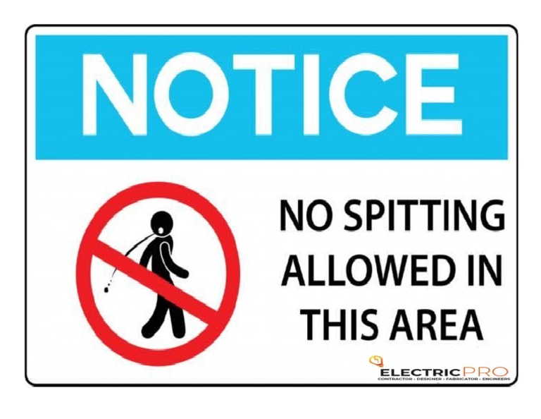 No Spitting Sign For Printing | PDF