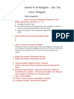 2do. Sec. Examen Mensual #1 de Religión