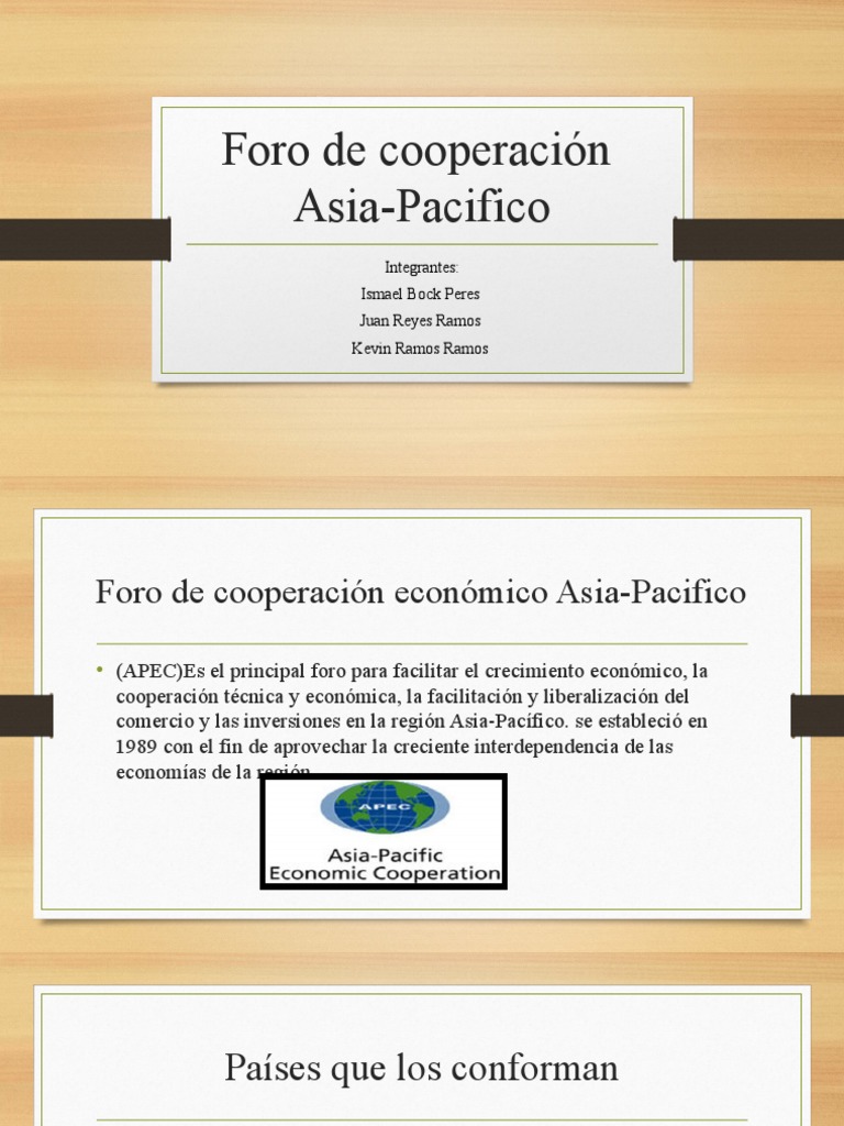 Foro de Cooperación Economico AsiaPacifico PDF Cooperacion