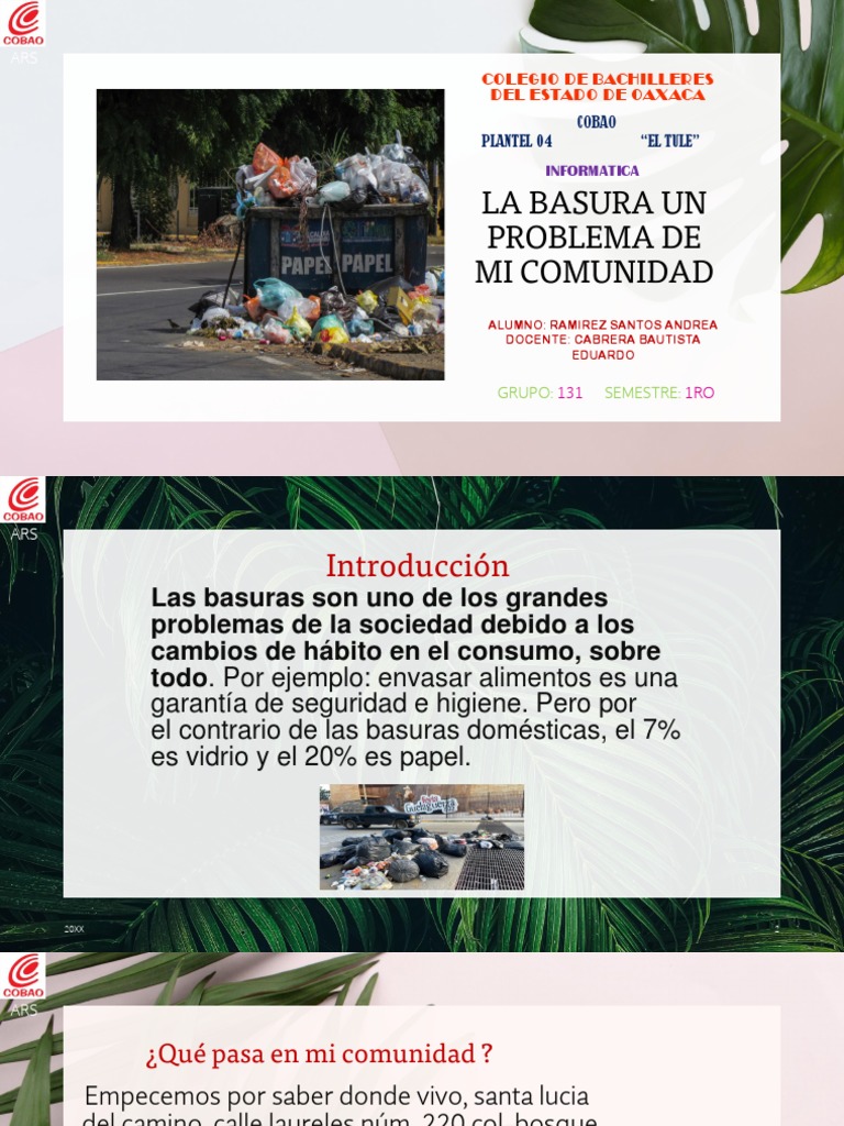 Basura en Mi Comunidad | PDF | Residuos | Naturaleza