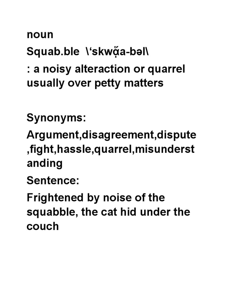 Squabble | PDF
