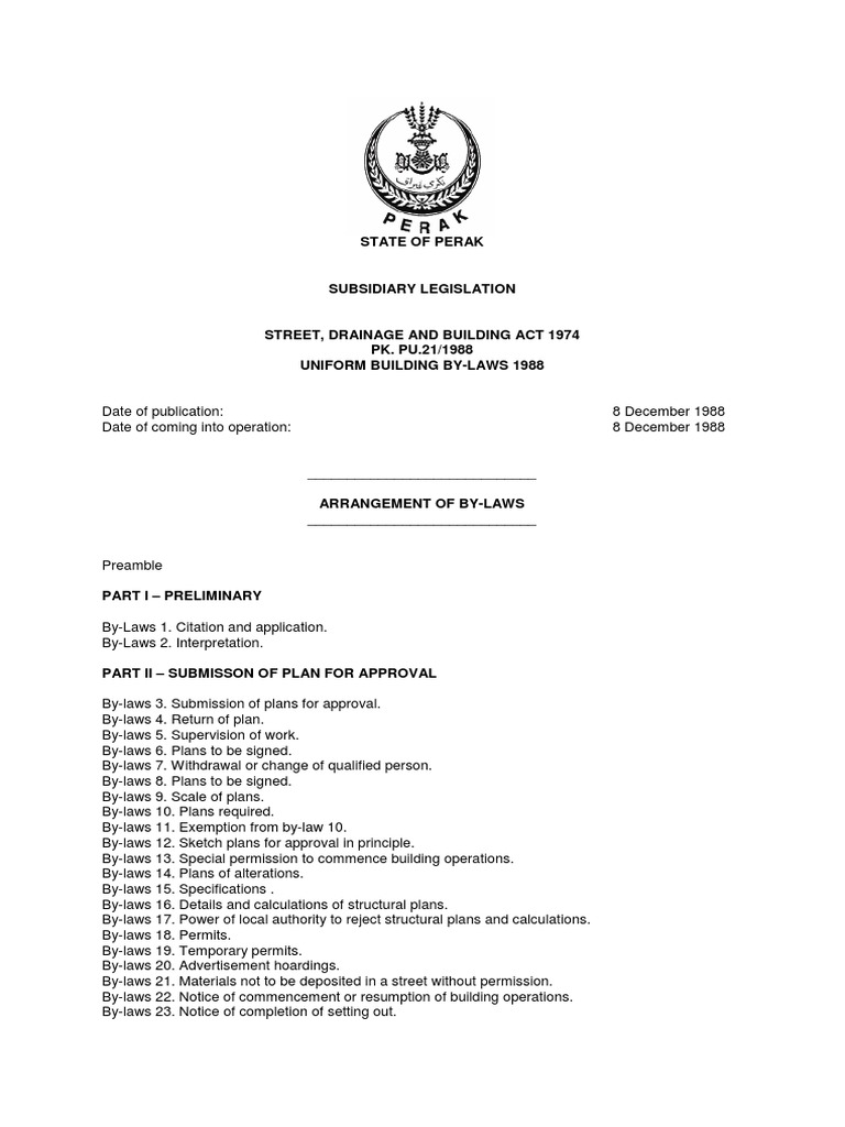 Uniform Building By-Laws 1988-Pk.P.U. 21 - 1988 | Download Free PDF ...