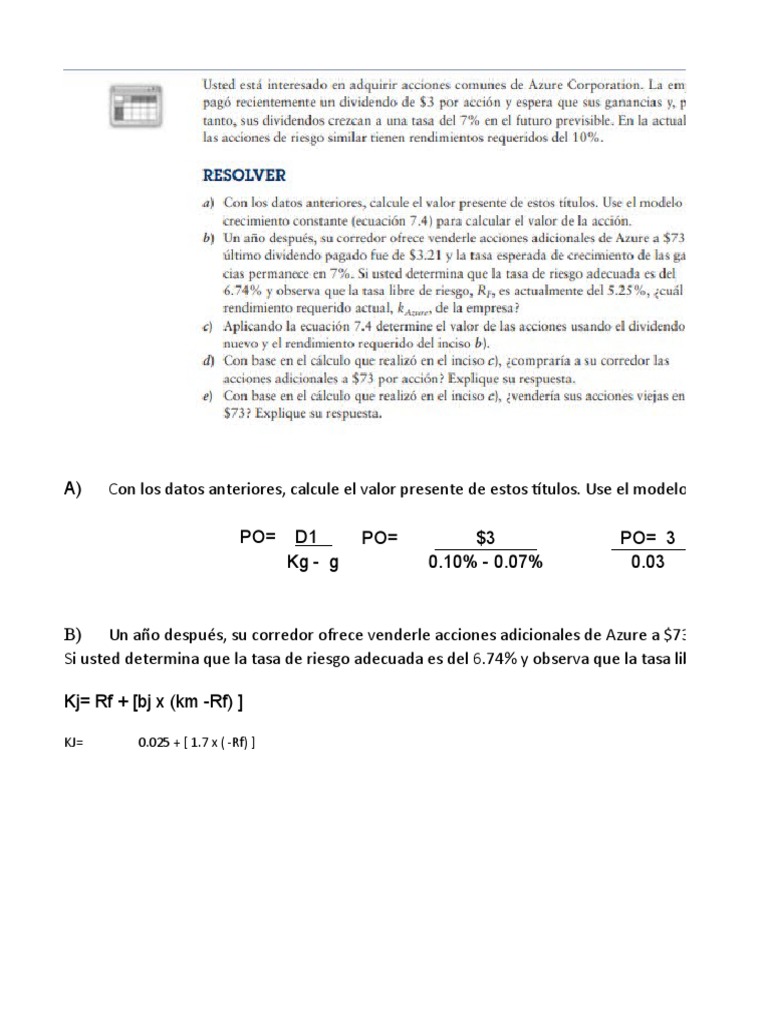 Cálculo de Costo de Capital y Riesgo Financiero | PDF | Finanzas y dinero