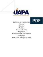 Tarea 1 Evaluacion de La Personalidad