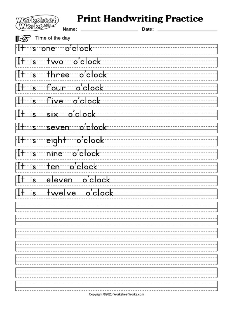 Worksheetworks Print Handwriting Practice 1 Pdf