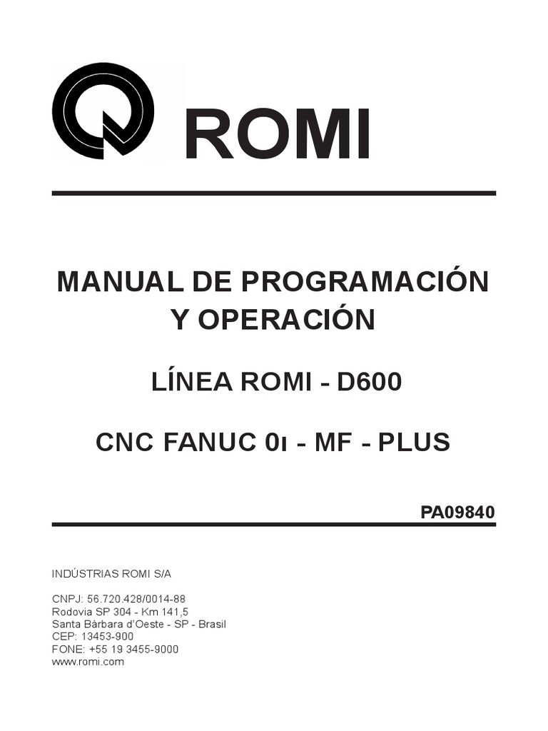 Manual Programación Operación | PDF | Control numerico | Programa de ...