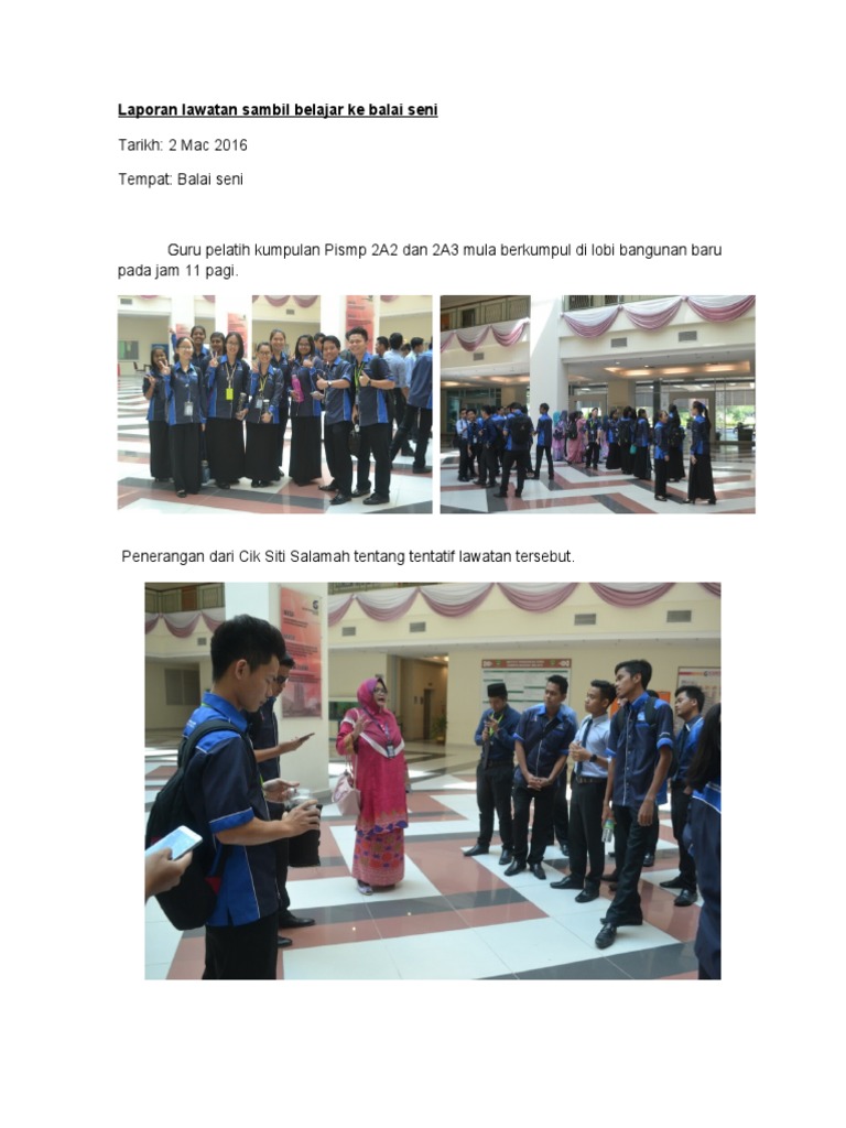 Laporan Lawatan Sambil Belajar Ke Balai Seni Pdf