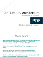 20th Century Modern To PostModern