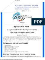 Epoxy Joint Filler: Epoxy Joint Filler For Saw Cut Expansion Joints 100% Solids Zero (0) VOC Epoxy Resin
