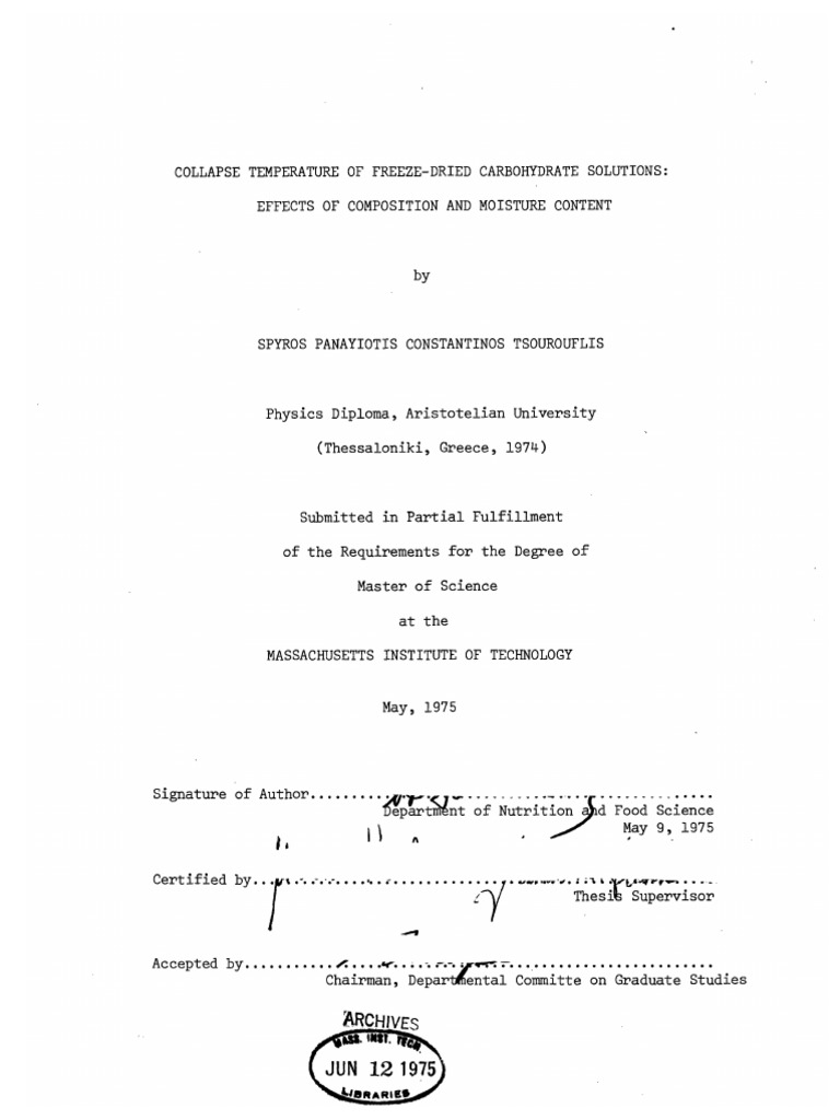 Collapse temperature of freeze dried carbohydrate solutions effects of