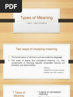 Lecture Notes - Types of Meaning