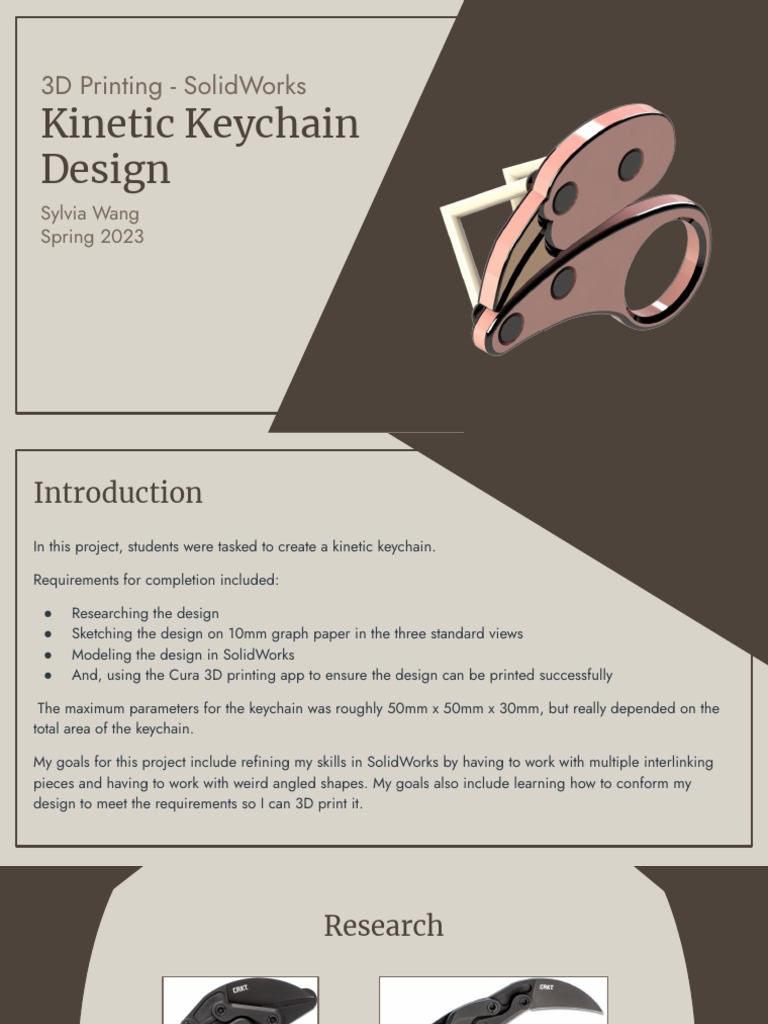 3d Printing Solidworks Keychain Design PDF Knife