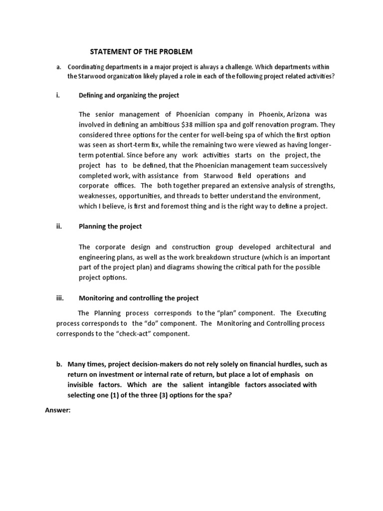 Spa Project Management Challenges | PDF