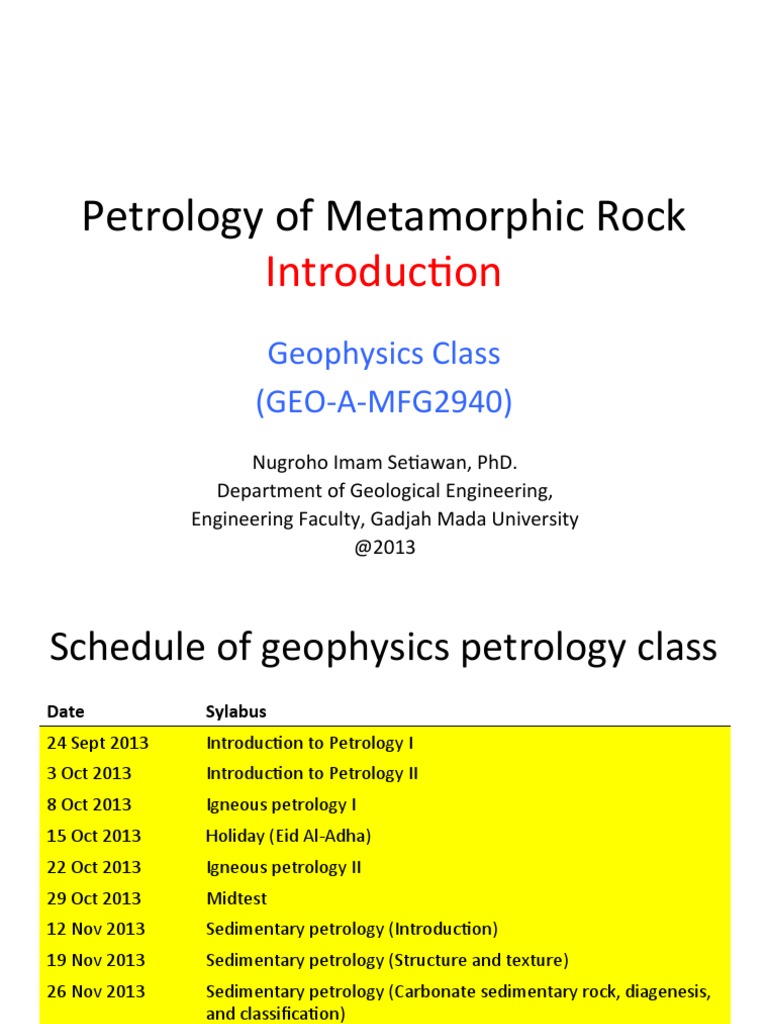 7 Metamorphic Petrology Introduction | PDF | Rock (Geology) | Petrology