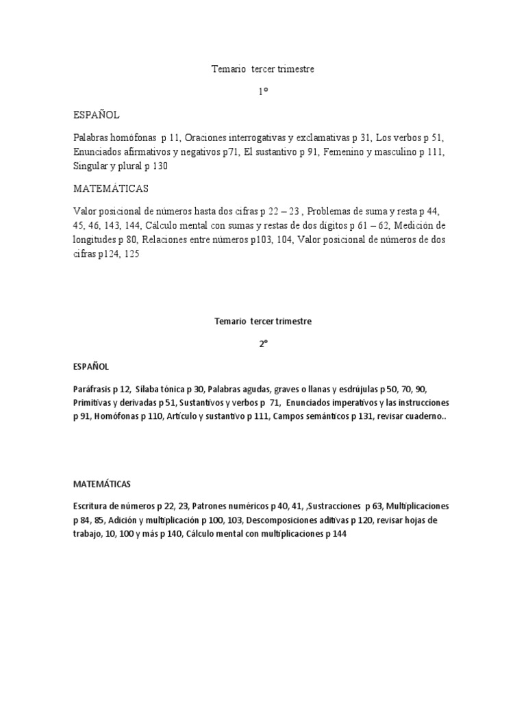Temarios Tercer Trimestre Pdf
