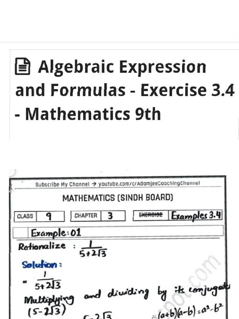 9th Math 3.4 | PDF
