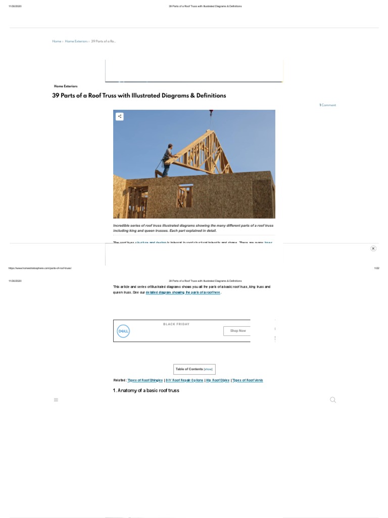 39 Parts Of A Roof Truss With Illustrated Diagrams Definitions Pdf