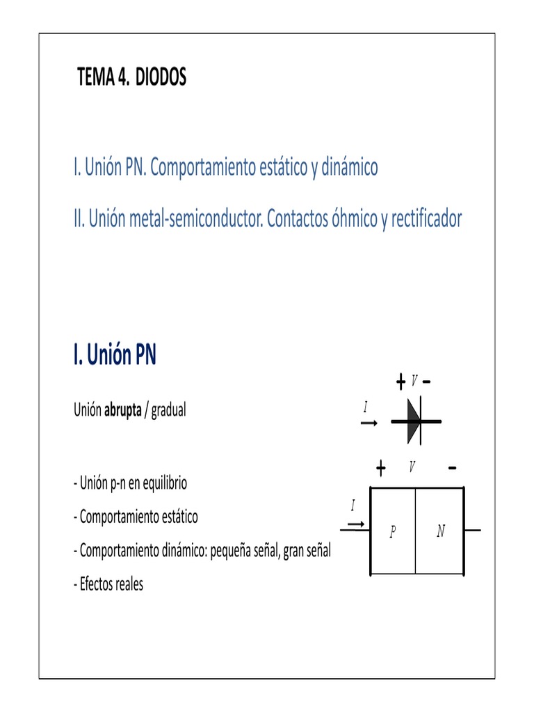 Unión PN: Comportamiento y Efectos | PDF | Semiconductores | Unión PN