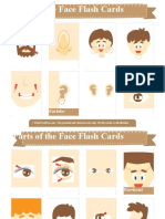 Parts of The Face Flash Cards 2x3