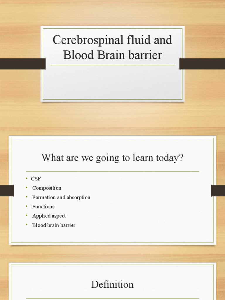 Cerebrospinal Fluid and Blood Brain Barrier | PDF | Cerebrospinal Fluid ...