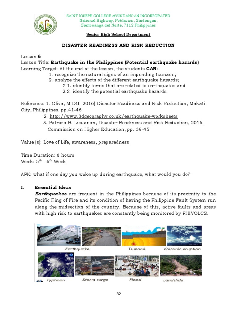 6 Earthquake In The Philippines Potential Earthquake Hazards Pdf