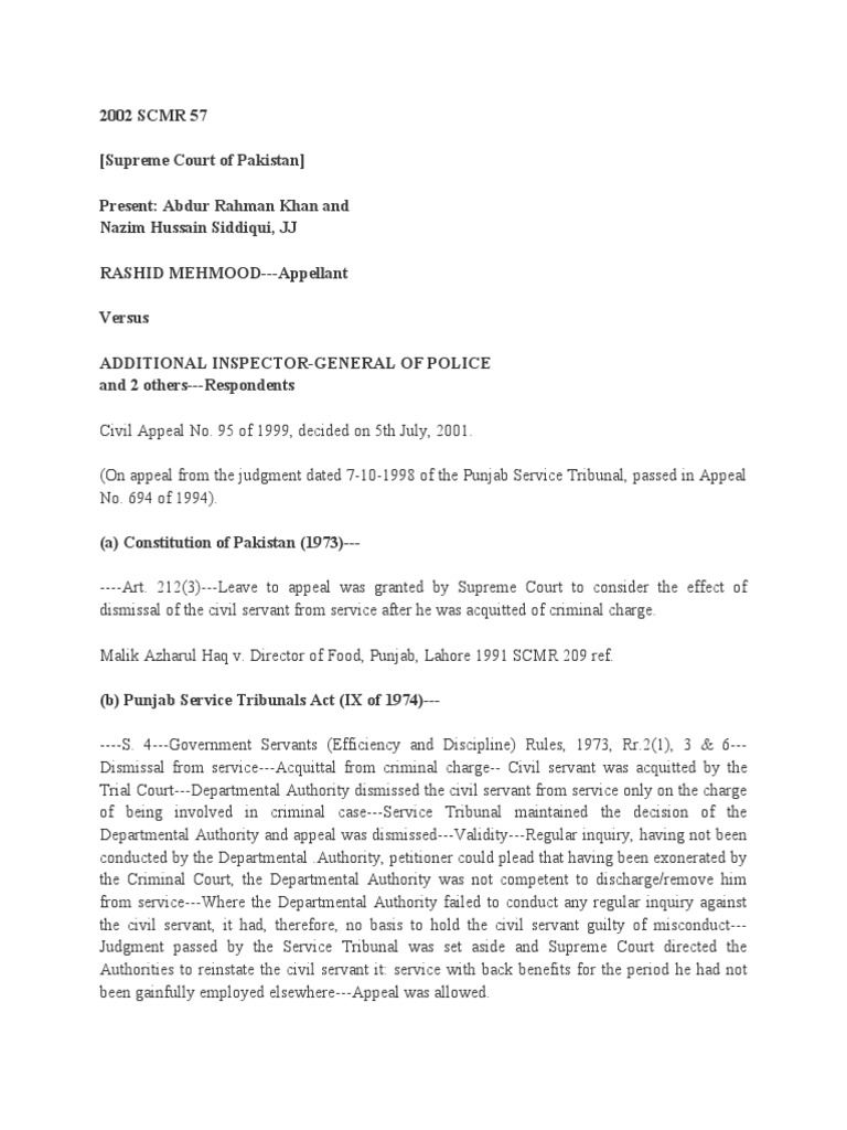 Supreme Court Ruling on Police Dismissal | PDF