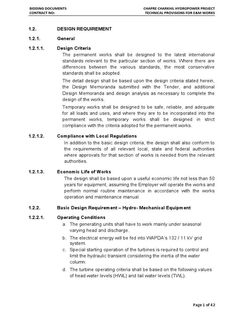 Technical Provisions for E&M Works | PDF | Transformer | Electrical ...