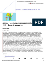 Afrique - Les Indépendances Néocoloniales de 1960 - Soixante Ans Après