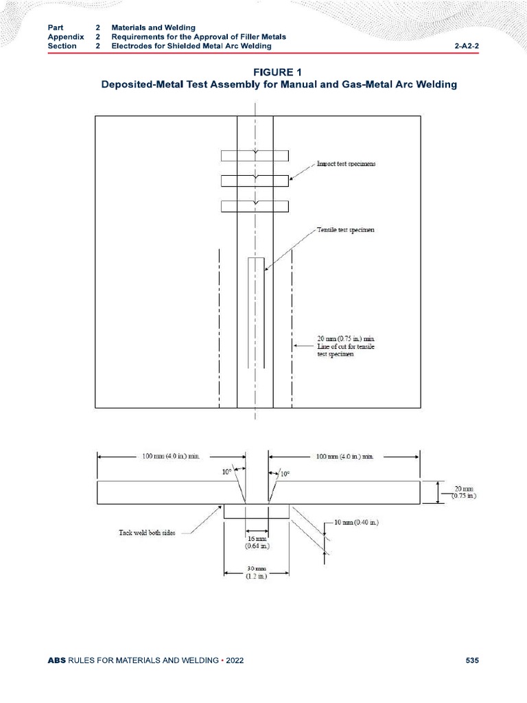 ABS DepositedMetal Test Assembly For Manual and GasMetal Arc