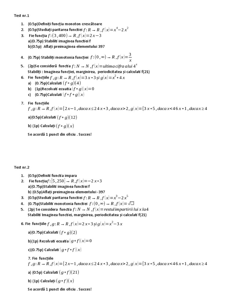 Test Functii Proprietati | PDF