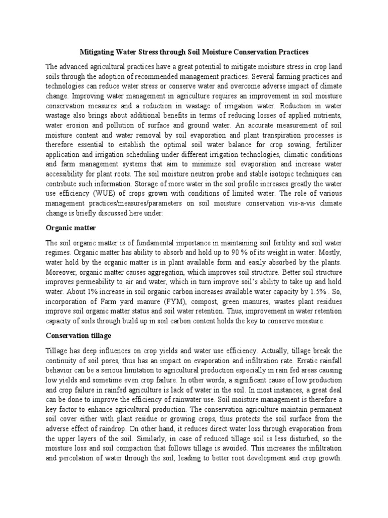 Mitigating Water Stress | PDF | Soil | Mulch