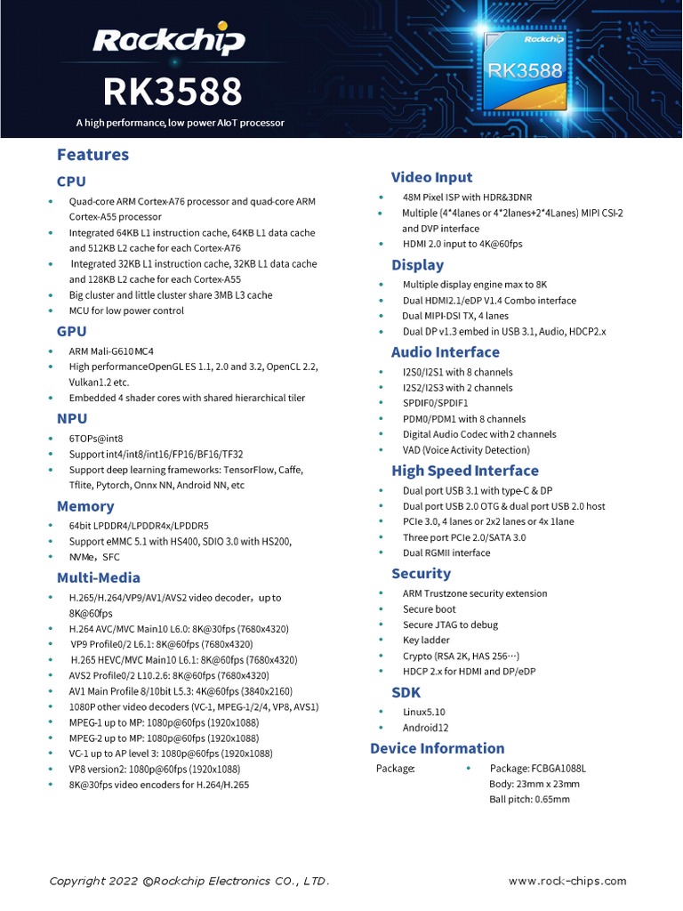 RK3588 Brief Datasheet | PDF
