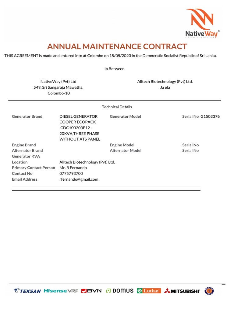 AMC Agreement (Alltech Bio) (Updated) PDF Employment Legal Liability
